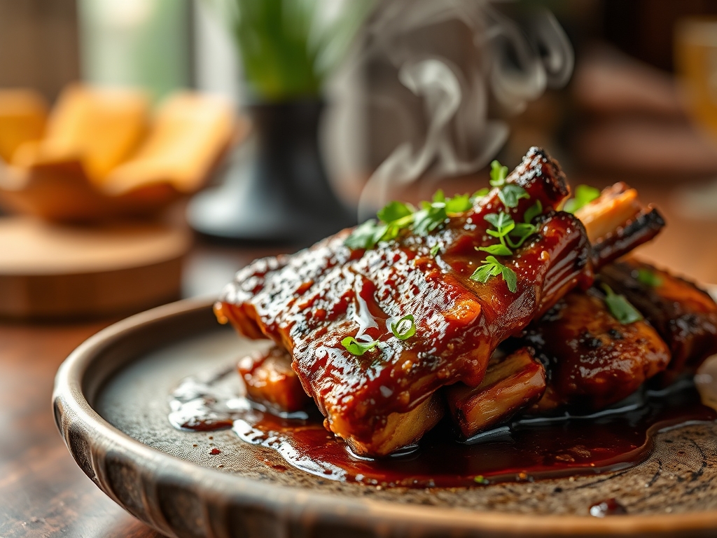 BBQ Spareribs klebrig