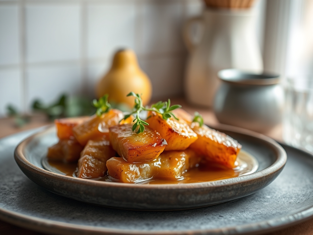 Honig Glasur fuer Kuerbis