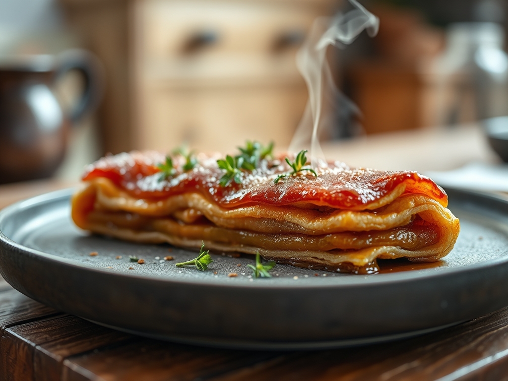 Karamell Pfannkuchen klebrig