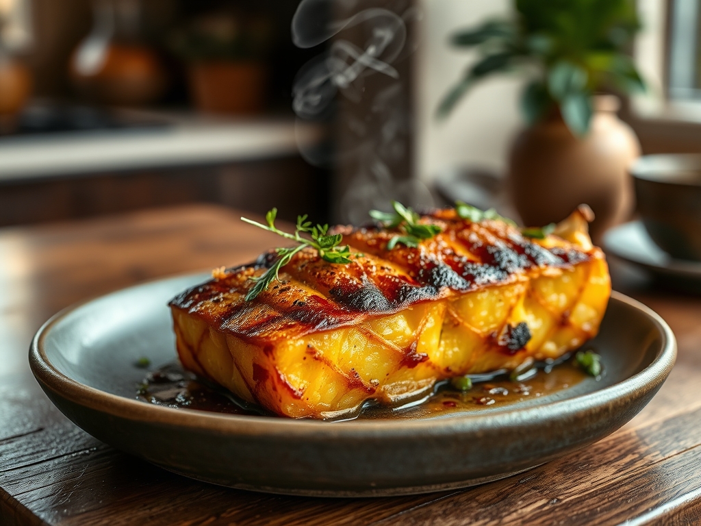 Klebrige Ananas vom Grill