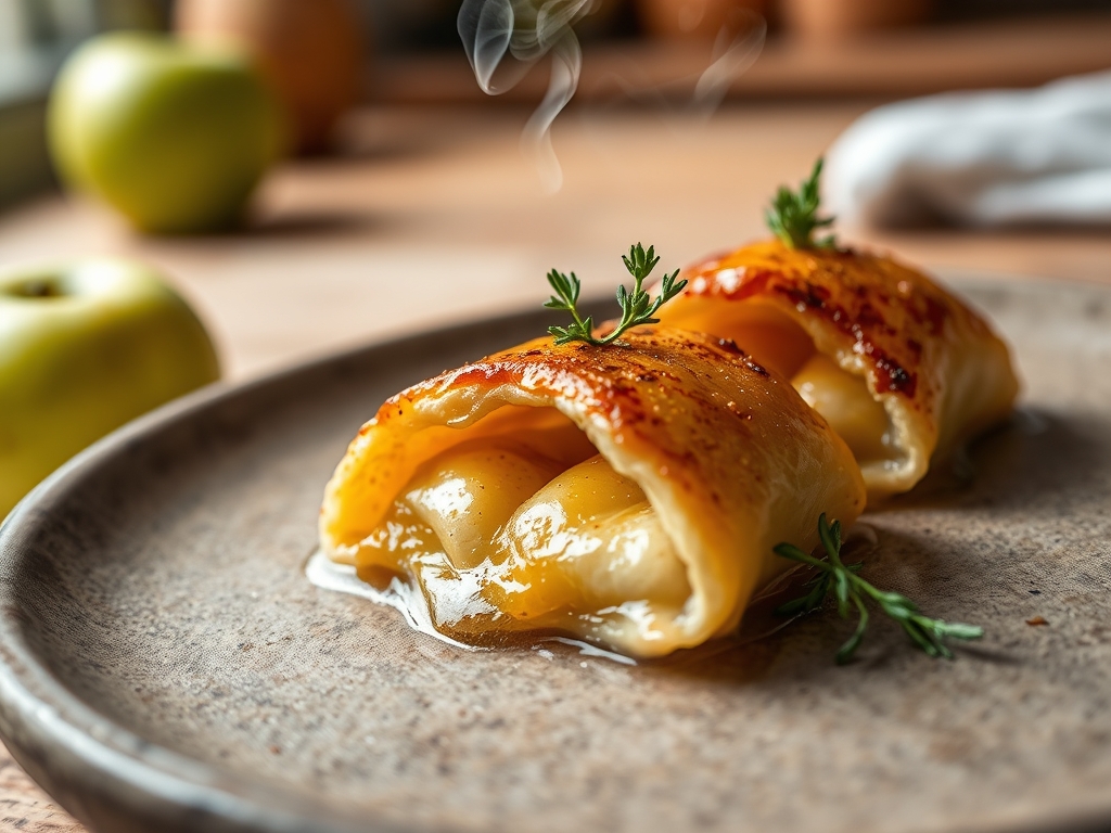 Klebrige Apfeltaschen Blaetterteig