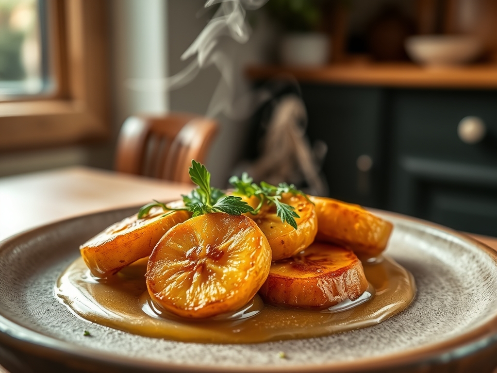 Klebrige Bananen Pfanne