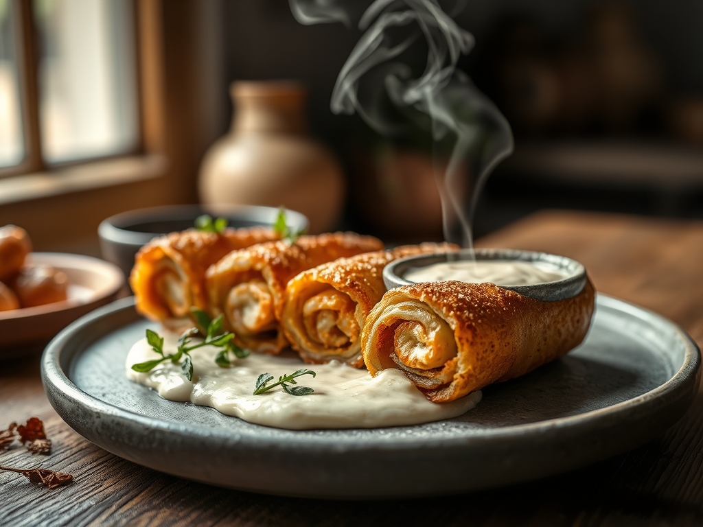 Klebrige Fruehlingsrollen Dip