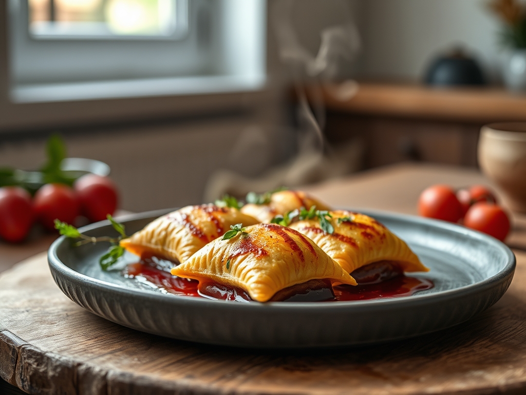 Klebrige Himbeertaschen rot