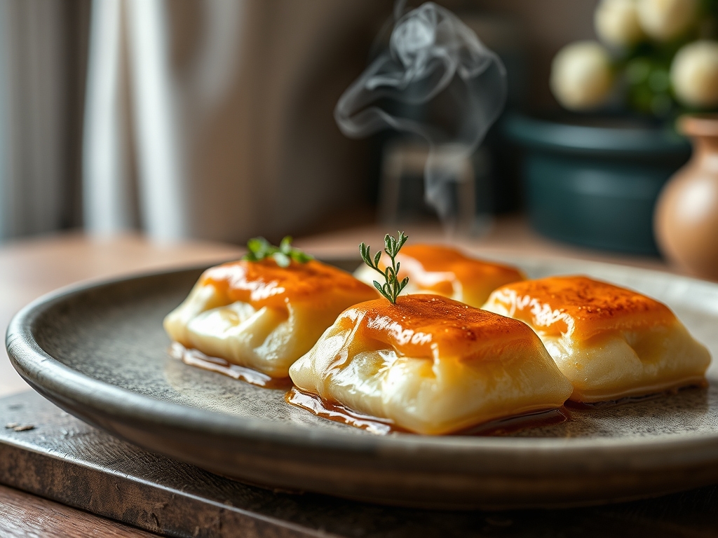 Klebrige Karamelltaschen weich