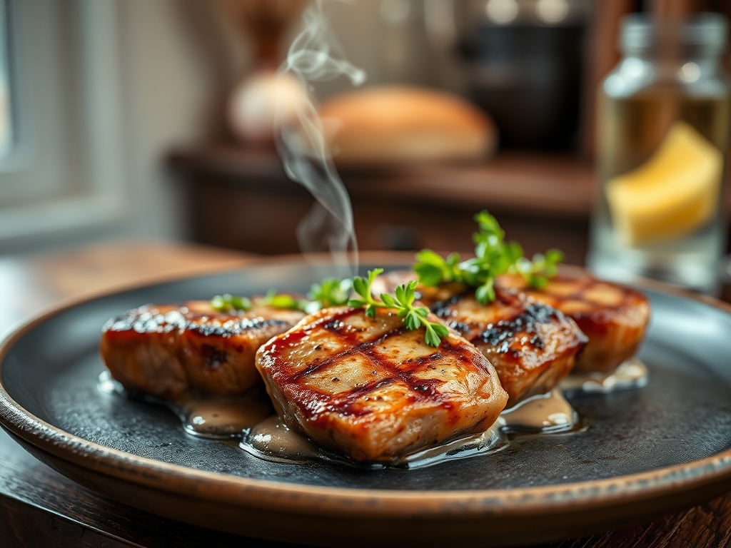 Klebrige Putensteaks Pfanne