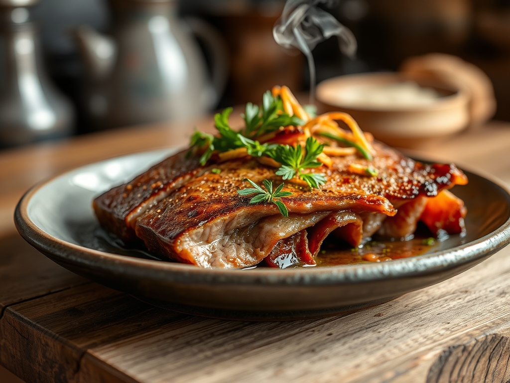 Klebrige Rindfleisch Streifen