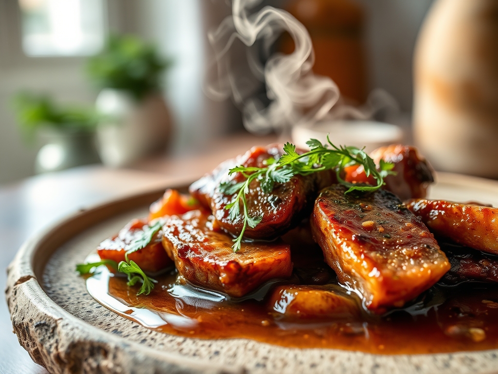 Klebriges Schweinefleisch süss sauer