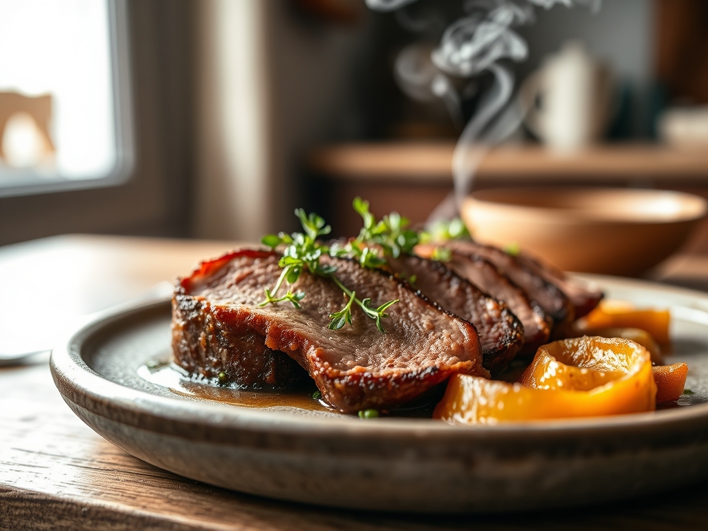 Klebriges Sesam Rindfleisch