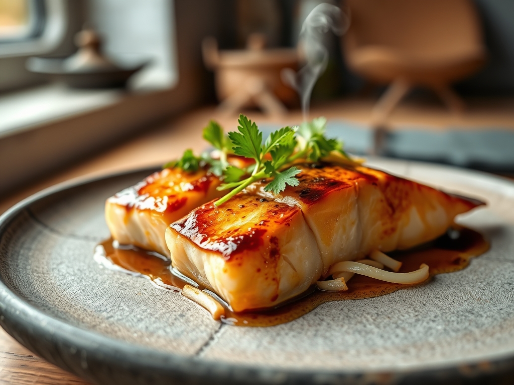 Teriyaki Lachs klebrig